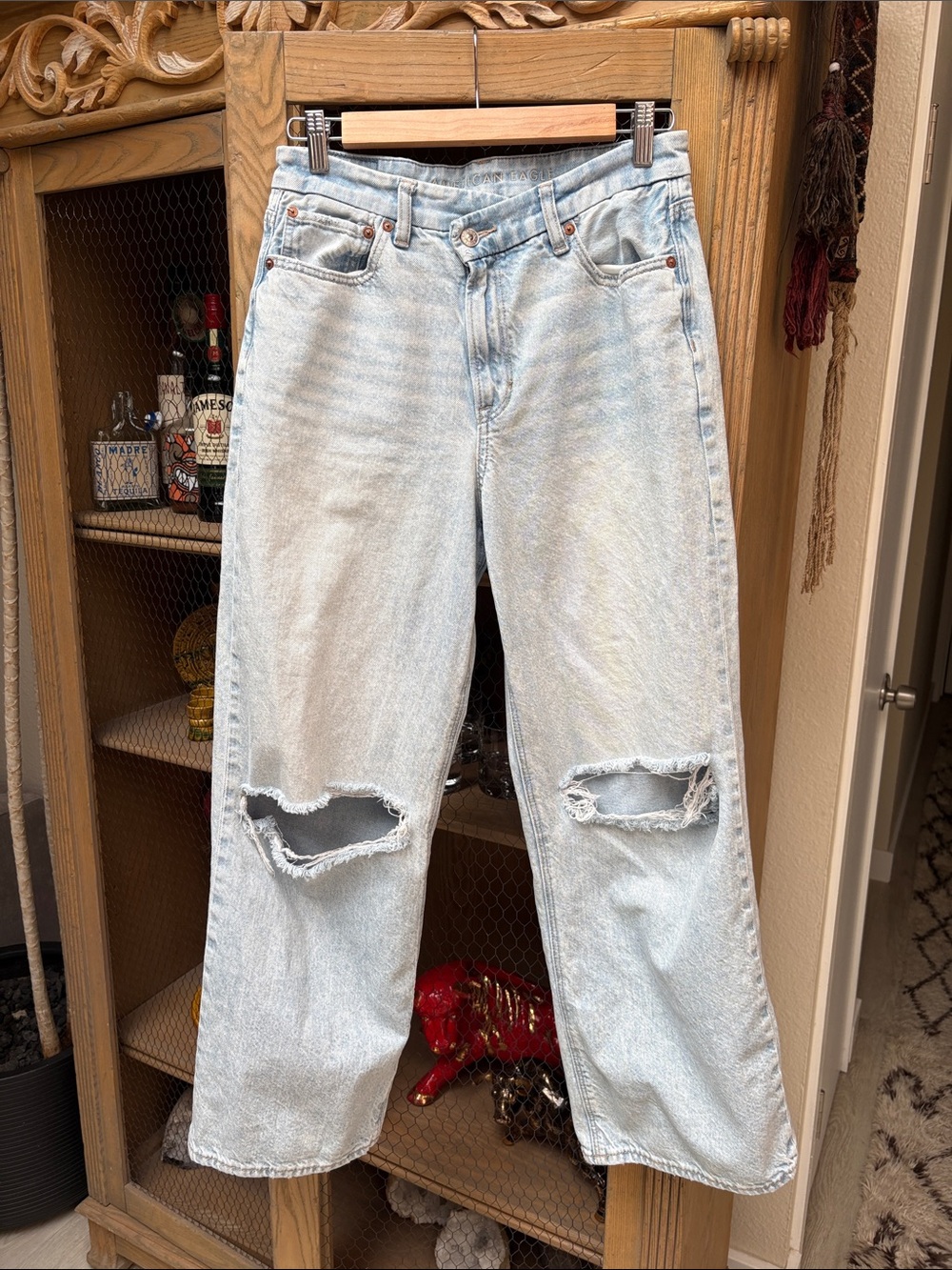 American Eagle AE Strigid Highest Waist Crossover Baggy Straight Jean